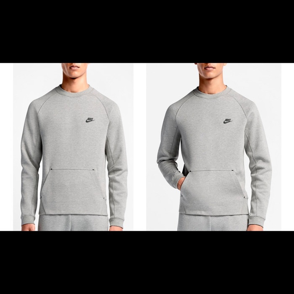 SOLD-NIKE TECH FLEECE CREW PULLOVER SWEATSHIRT - Picture 3 of 8